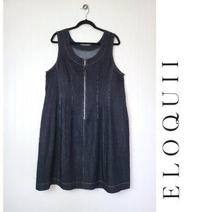 Eloquii Tie Back Dark Jean Mini Dress